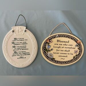Decorative Ceramic Hanging Plaques with Inspirational Quotes
